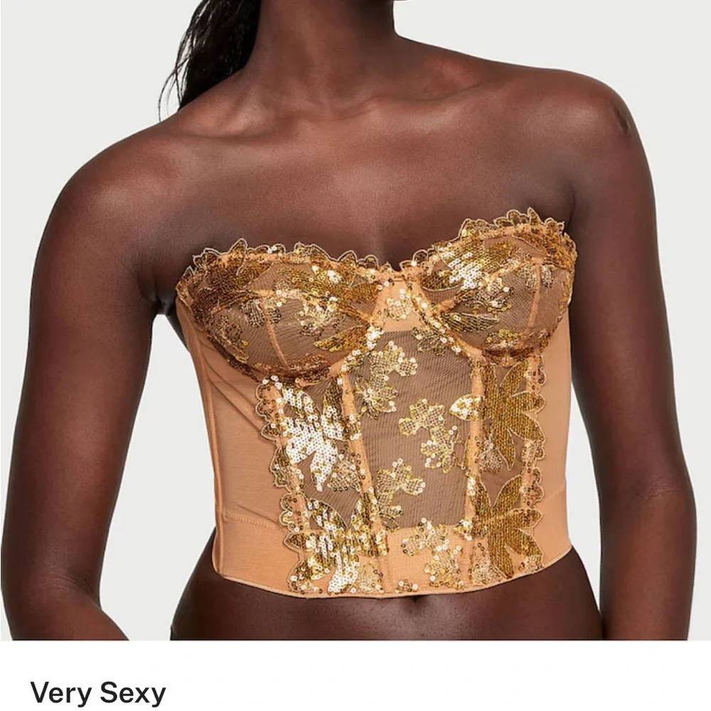 32DD Victoria’s secret ziggy glam gold sequin bra top - Picture 9 of 10